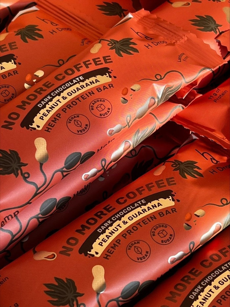 No More Coffee - kanepi proteiinibatoonid maapähkli ja guaraanaga tumedas šokolaadis (1 tk.) H Drop Eesti