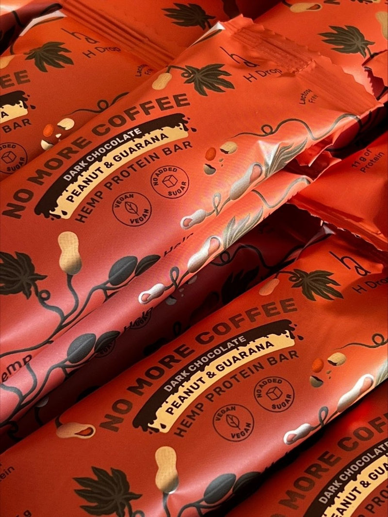 No More Coffee - kanepi proteiinibatoonid maapähkli ja guaraanaga tumedas šokolaadis (1 tk.) H Drop Eesti