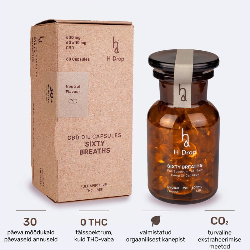 Sixty Breaths - 60 kapslit 10mg CBD (600mg) H Drop