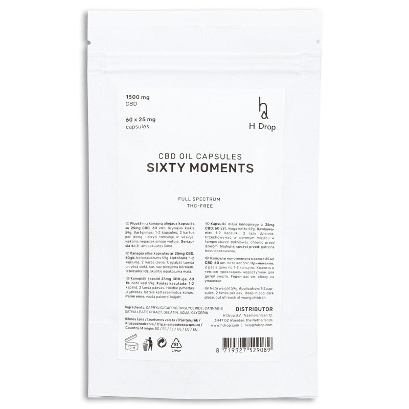 Sixty Moments - 60 kapslit 25mg CBD (1500mg) - H Drop Eesti