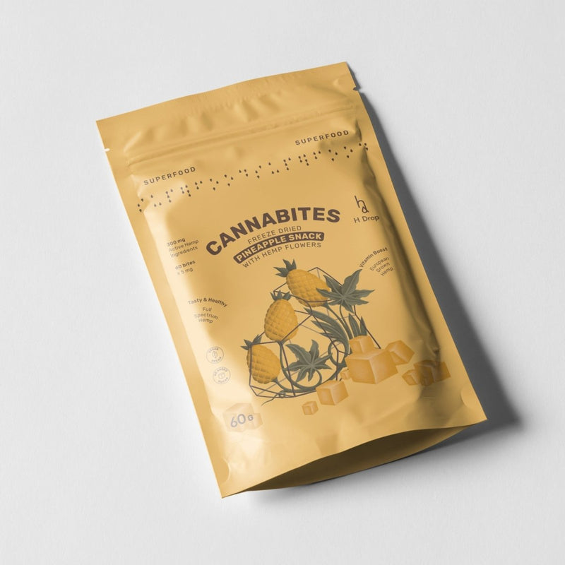 Cannabites - Külmkuivatatud ananassi suupiste kanepiõitega (300mg) - H Drop Eesti